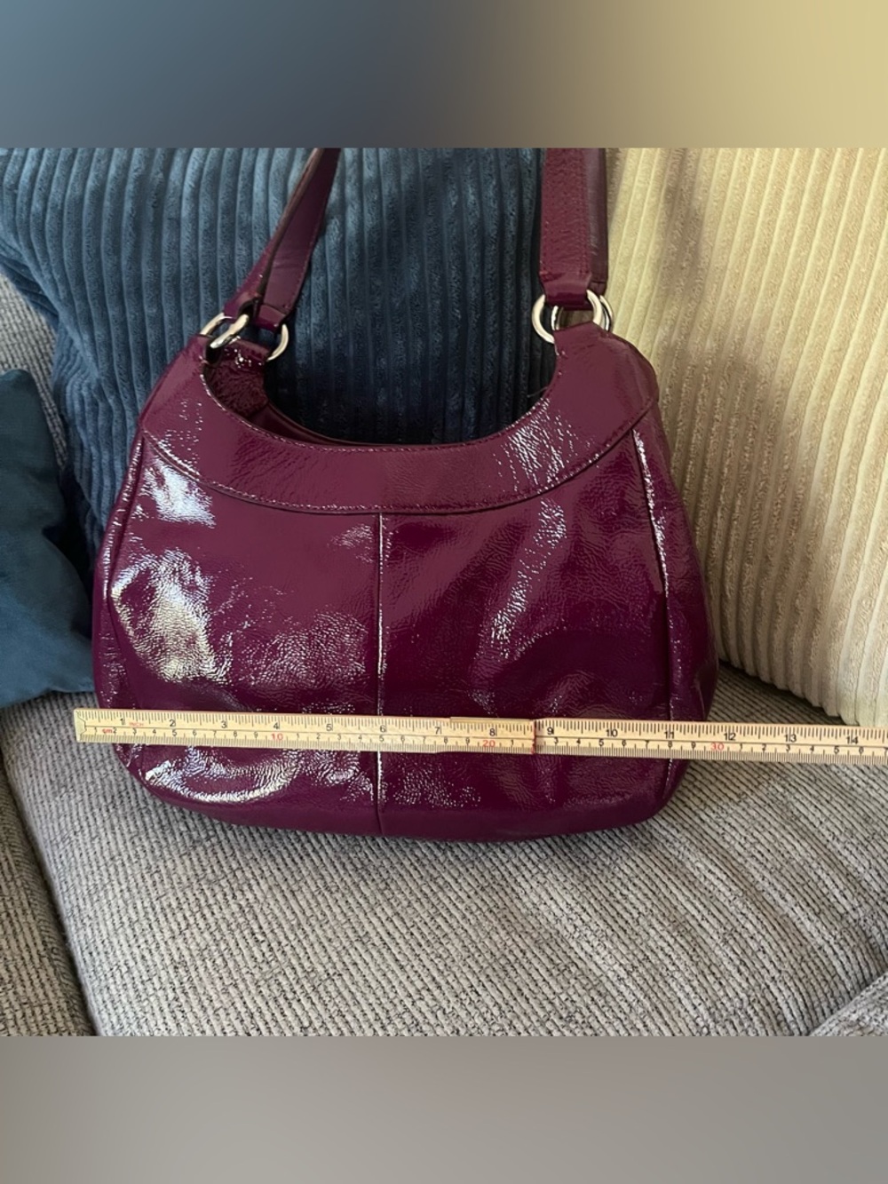 NWOT Coach soho fuchsia, plum pattern, leather shoulder bag F19705 - Picture 11 of 14